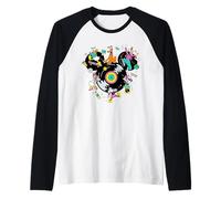 Disney Mickey Mouse & Friends Music Dance Party Retro Record Manche Raglan