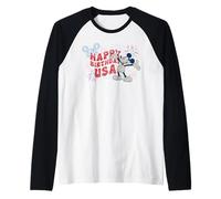 Disney Mickey Mouse Happy Birthday USA 4th of July 250th Manche Raglan