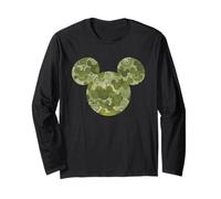 Disney Mickey Mouse Icon Green Camo Camouflage Pattern Manche Longue