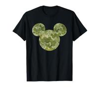 Disney Mickey Mouse Icon Green Camo Camouflage Pattern T-Shirt