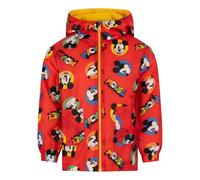 Disney Mickey Mouse Imperméable avec capuche, veste doublée polaire isolante, Mickey Mouse, Rouge