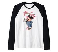 Disney Mickey Mouse in Kimono Cherry Blossoms Spring Sakura Manche Raglan