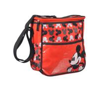 Disney Mickey Mouse Logo Print Red Mid Sized Diaper Bag, Red
