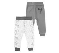 Disney Mickey Mouse Lot de 2 pantalons pour bébé garçons et filles, pantalon pour bébé, vêtements de bébé, blanc et gris, blanc/gris, 86-92