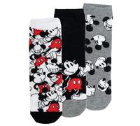 Disney Mickey Mouse Lot de 3 paires de chaussettes pour homme Gris/noir/blanc, gris/noir/blanc, 43-46