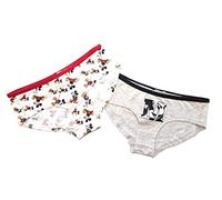 Disney Mickey Mouse, Lots de 2 Culottes, Femme (Gris,M)