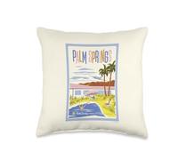 Disney Mickey Mouse One : Walt’s Plane-Travel Poster Palm Springs Throw Pillow, 16x16, Multicolor