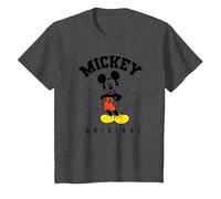 Disney Mickey Mouse Original Hello T-Shirt, Enfant, Chiné Foncé, 4 ans