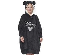 Disney Mickey Mouse Oversize Hoodie Cozy avec Oreilles pour Femmes - Surdimensionné Femmes Pull Moelleux Couverture Moelleuse Noir