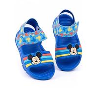 Disney Mickey Mouse Sandals Garçons Tout-petits | Kids Girls Animated Character Sliders avec sangle de soutien | Chaussures d’été bleues
