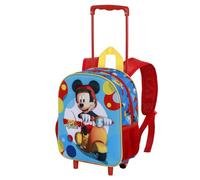 Disney Mickey Mouse Scooter-Sac à dos 3D à Roulettes Petit, Bleu, 26 x 34 cm, Capacité 7 L