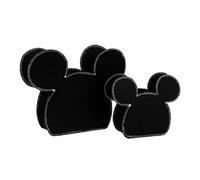 Disney Mickey Mouse Shaped Black 2 Piece Felt Nursery Storage Caddy - 1 Large, 1 Small