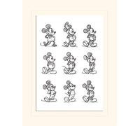 Disney Mickey Mouse (Sketched - Multi) 30 x 40 cm montée d'impression
