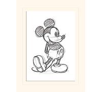 Disney Mickey Mouse (Sketched - Single) 30 x 40 cm montée d'impression