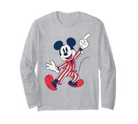 Disney Mickey Mouse Striped Pajamas Slumber Party PJs Pose Manche Longue