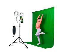 Disney Mickey Mouse Studio Photo Creator - Anneau Lumineux à Selfie avec trépied - Kit écran Vert avec Fond Photo Vert et déclencheur à Distance Bluetooth Ultimate Tiktok/Youtube