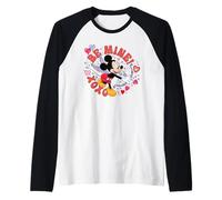 Disney Mickey Mouse Valentine's Day Cupid "Be Mine!" XOXO Manche Raglan