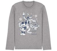 Disney Mickey Mouse Vintage Merry, Bright and Tied Up in Lights Unisex Long Sleeve T Shirt, Heather, Athletic chiné, M Mixte