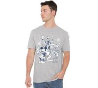 Disney Mickey Mouse Vintage Merry, Bright and Tied Up in Lights Unisex T Shirt, Heather, Athletic chiné, S Mixte