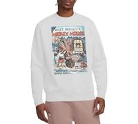 Disney Mickey Mouse Vintage Poster Christmas Good Deed Unisex Sweatshirt, White Maillot de survêtement, Blanc, M Mixte