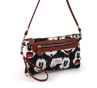 Disney Mickey Mouse Visages-Sac à Bandoulière Action Handy, Noir
