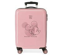 Disney Mickey Outline Valise de cabine rose 38 x 55 x 20 cm Rigide ABS Fermeture à combinaison latérale 34 l 2 kg 4 roues doubles Équipement à main