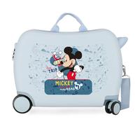 Disney Mickey Road Trip Bleu Valise Enfant 50x39x20 cm ABS Rigide Serrure latérale à combinaison 34L 1,8 kg 4 Roues Bagage à Main