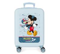 Disney Mickey Road Trip Valise Cabine Bleu 38x55x20 cm ABS Rigide Cadenas Latéral à Combinaison 34L 2 kgs 4 Double Roues Bagage à Main