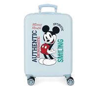 Disney Mickey Valise de cabine originale Bleu 38 x 55 x 20 cm rigide ABS Fermeture à combinaison latérale 34 L 2 kg 4 roulettes doubles Bagage à main