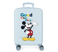 Disney Mickey Valise de cabine originale Bleu 38 x 55 x 20 cm rigide ABS Fermeture à combinaison latérale 34 L 2 kg 4 roulettes doubles Bagage à main