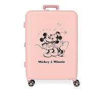Disney Mickey Valise de Voyage Mickey et Minnie Blanc 38x55x20 cms ABS Rigide Serrure à Combinaison latérale 34L 2 kgs 4 Roues Doubles Bagage à Main. Sacs Joumma