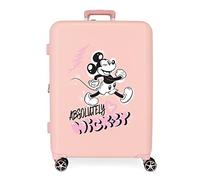 Disney Mickey Valise de Voyage Mickey et Minnie Blanc 38x55x20 cms ABS Rigide Serrure à Combinaison latérale 34L 2 kgs 4 Roues Doubles Bagage à Main. Sacs Joumma