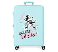 Disney Mickey Valise de Voyage Mickey et Minnie Blanc 38x55x20 cms ABS Rigide Serrure à Combinaison latérale 34L 2 kgs 4 Roues Doubles Bagage à Main. Sacs Joumma