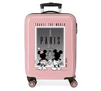 Disney Mickey Valise de Voyage Mickey et Minnie Blanc 38x55x20 cms ABS Rigide Serrure à Combinaison latérale 34L 2 kgs 4 Roues Doubles Bagage à Main. Sacs Joumma