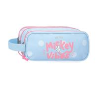 Joumma Disney Mickey Vibes Trousse Triple Bleue 22 x 10 x 9 cm Polyester 1,98 L, Bleu, Talla única, Trousse Triple