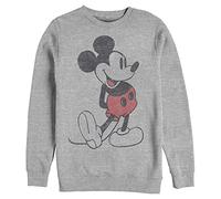 Disney Mickey Vintage Classic Mens Pullover Crew Fleece Maillot de survêtement, Athletic chiné, 5X-Large Grand Homme
