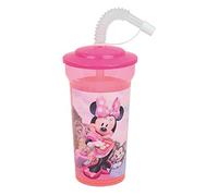 DISNEY MINNIE 005771 Verre/gobelet avec paille 400 ml pour enfant - vaisselle réutilisable, Clair