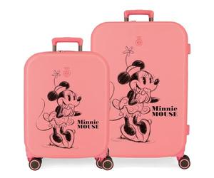 Disney Minnie Bonheur Rose Valise Ensemble 55/70 cm ABS Rigide Fermeture TSA Intégrée 116L 7,54 kg 4 Double Roues Bagage à Main