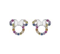 Disney Minnie Boucles d'oreilles pour enfant en argent 925 et 40 zircones colorées