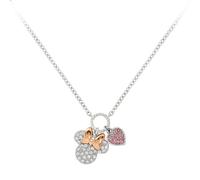 Disney Minnie Collier avec pendentif cœur en pierre étincelante Rose