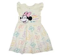 Disney MINNIE, Ensemble 2 Pièces, T Shirt + Short, Enfants, (2 à 8 Ans), Mixte, Garçon, Fille, Doux, Mignon, Chaud, T Shirt, Short, Modèle DIS MF 5223C254 S1-8A, BEIGE