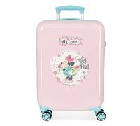 Disney Minnie Florals Valise de cabine rose 38 x 55 x 20 cm Rigide ABS Fermeture à combinaison latérale 34 l 2 kg 4 roues doubles Équipement à main
