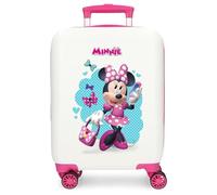 Joumma Disney Minnie Good Mood Valise de Cabine Blanche 33 x 50 x 20 cm Rigide ABS Fermeture à Combinaison latérale 28,4 l 2 kg 4 Roues Doubles Bagage Main, Blanc, Valise Cabine