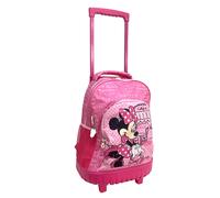 Disney Minnie Sac À Dos Trolley à Roues 46cm + Trousse + Sacs École