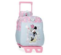 Joumma Disney Minnie Happy Sac à Dos Scolaire avec Chariot Bleu 23 x 25 x 10 cm Polyester 5,75 L, Bleu, Talla única, Sac à Dos Scolaire avec Chariot