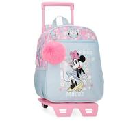 Joumma Disney Minnie Happy Sac à Dos Scolaire avec Chariot Bleu 23 x 28 x 10 cm Polyester 6,44 L, Bleu, Talla única, Sac à Dos Scolaire avec Chariot