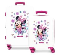 Joumma Disney Minnie Super Helpers Jeu de valises Blanches 55/65 cm Rigide 6 kg Fermeture à Combinaison latérale ABS 6 kg 91L Bagage à Main, Blanc, Talla única, Jeu de valises
