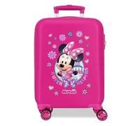 Joumma Disney Minnie Helpers Valise Cabine pour Enfant, fabriquée en ABS, matériau résistant, Quatre Roues Doubles à Rotation multidirectionnelle, Fermeture à Combinaison latérale, Rose, Valise 50