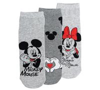 Disney Minnie & Mickey Mouse Lot de 3 paires de chaussettes pour femme Gris, gris, 35-38