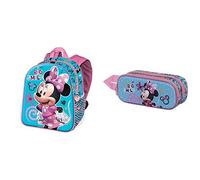 Disney Minnie Mouse Big Smile Sac à dos Basic + Trousse à Crayons Double 3D